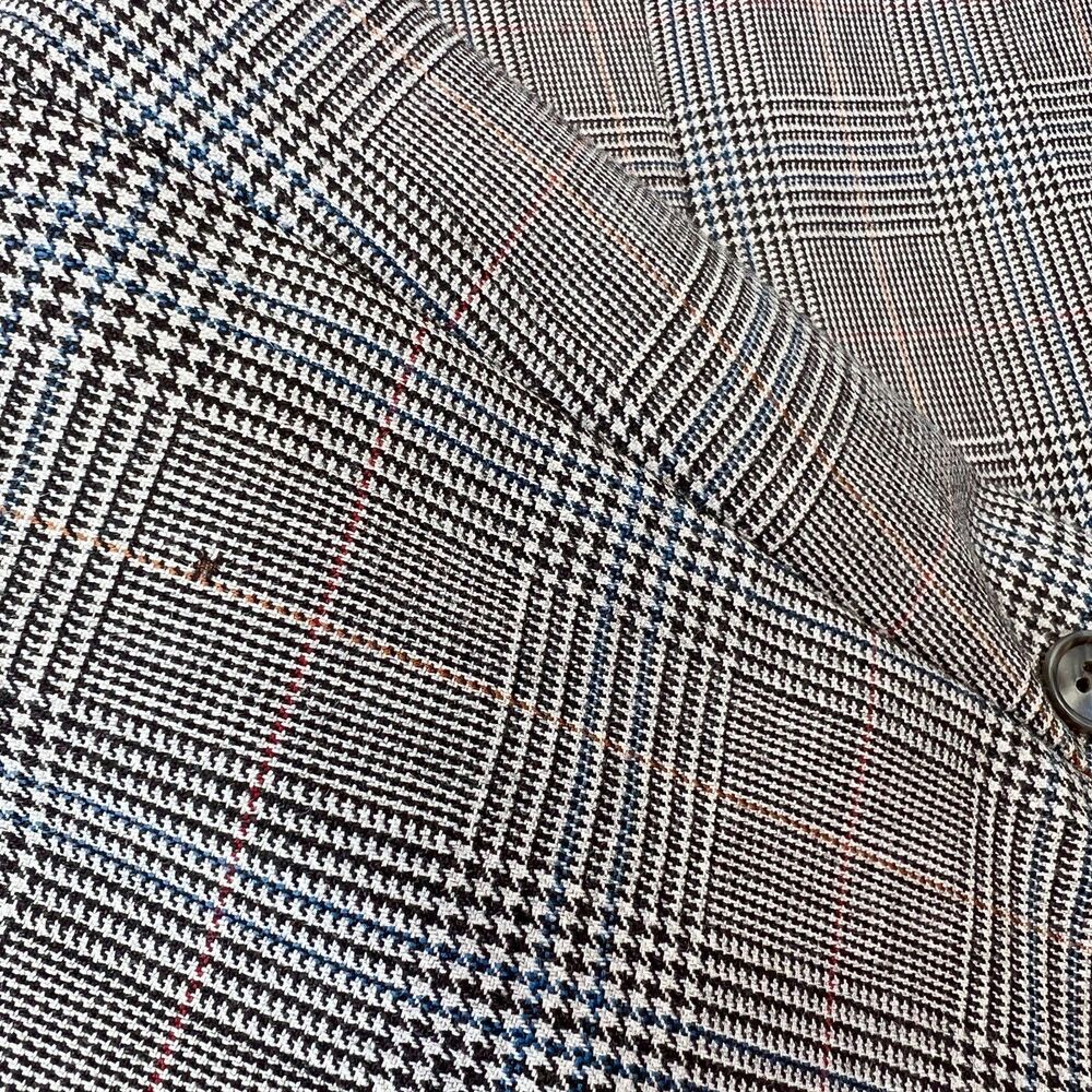 Vintage 80s Oscar de la Renta Men's 40R/Med 2-Piece Glen Plaid Vest & Blazer - Picture 10 of 16